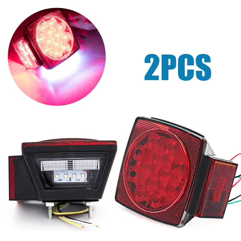 

1 Pair HL-H-001 12V Car LED Tail Light Lamps For Trailers Truck Boat Waterproof