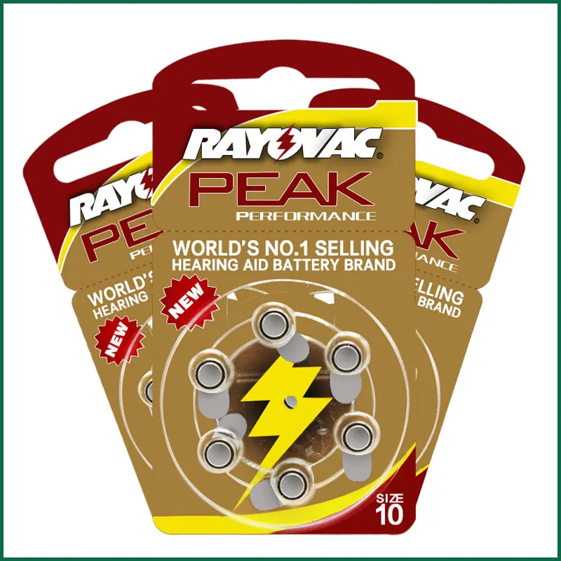 60 PCS Rayovac PEAK High Performance Hearing Aid Batteries UK Zinc Air