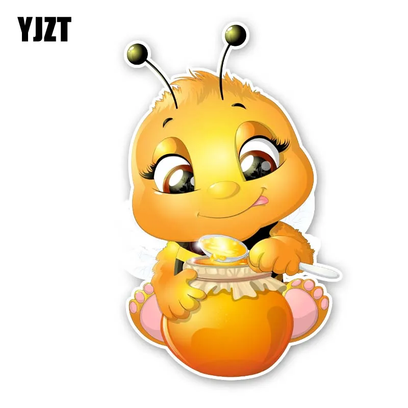 

YJZT 9.4CM*14.8CM Bees That Eat Honey Sticker Car PVC Decal Modelling 12-300567