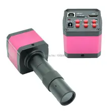 14MP HD HDMI 720 P USB Industria Digital Video Microscopio de Inspección Conjunto de Cámara TF Tarjeta Grabadora de Vídeo + 8X-130X C-MOUNT Lente de Zoom