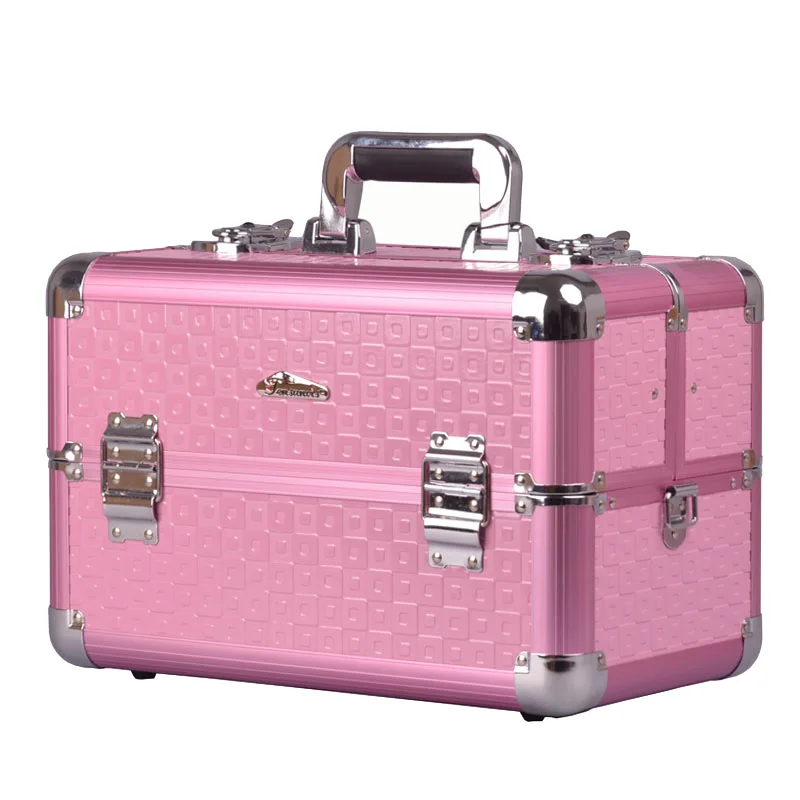 

Beautify Professional Large Elegant Black Chic Aluminium 8 compartment Beauty Box Cosmetics & Make Up Case