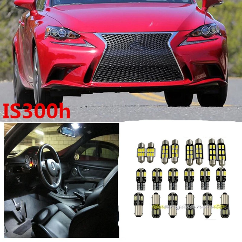 

Tcart 15 x Error Free White Interior LED Light Package Kit for lexus IS300h accessories reading door lights 2013-2015