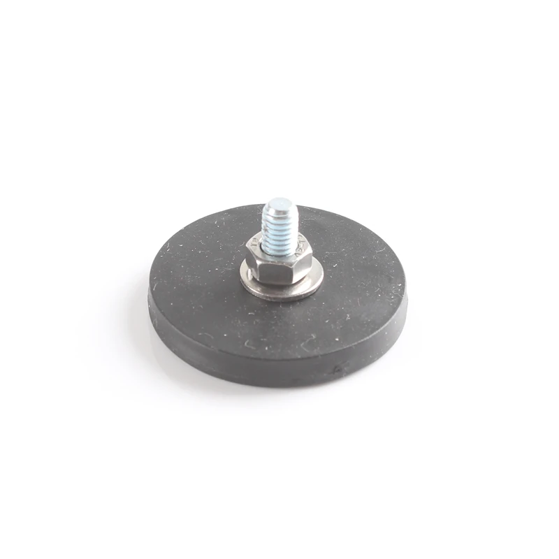 

Rubber mounting magnet,Permanent NdFeB strong neodymium magnets,waterproof and shatter-proof,Pot dia 43mm with the screw thread
