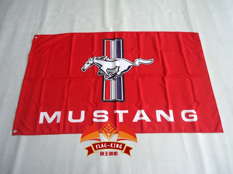 

Free delivery 90X150CM Mustang gray flag car flag banner gray Mustang race car decoration, digital printing 100D