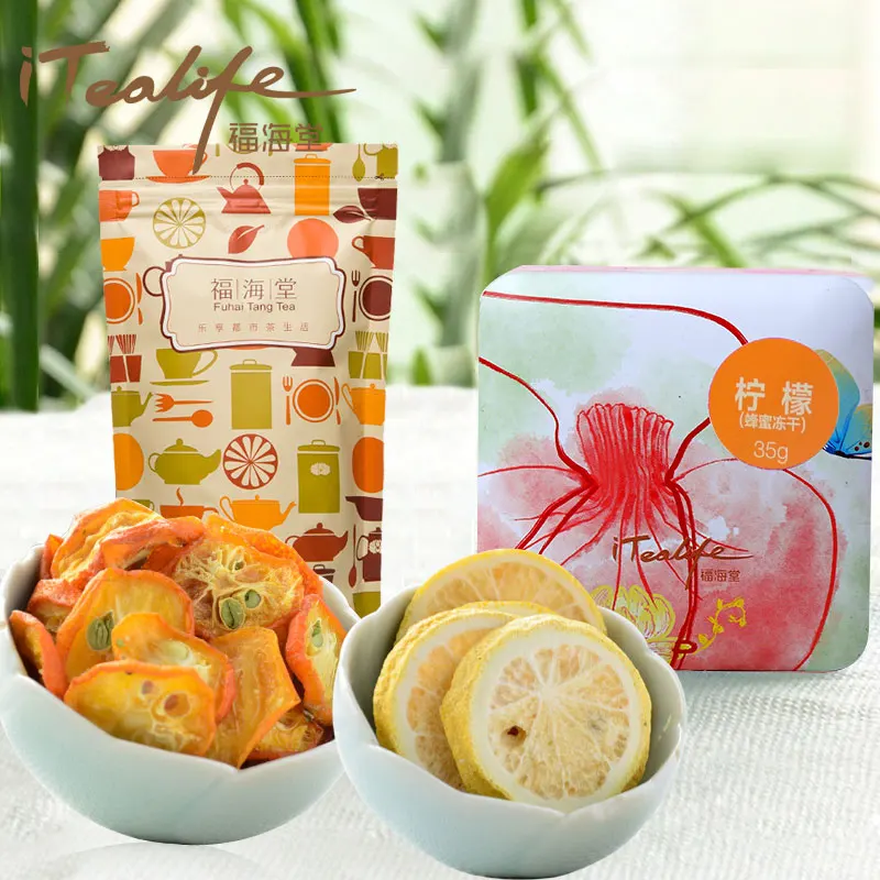 Herbal tea pasteuring honey freeze dried lemon slice dried kumquat gift