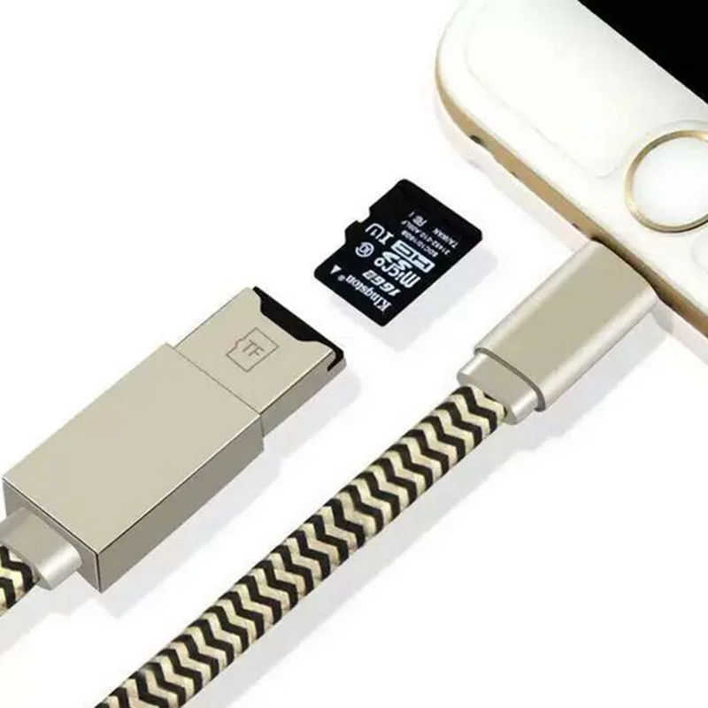 

8 Pin to USB Digital Cable External U Disk Data Charging Cable Micro SD TF Card Reader Cables Phone Adapter for iPhone ipad O4