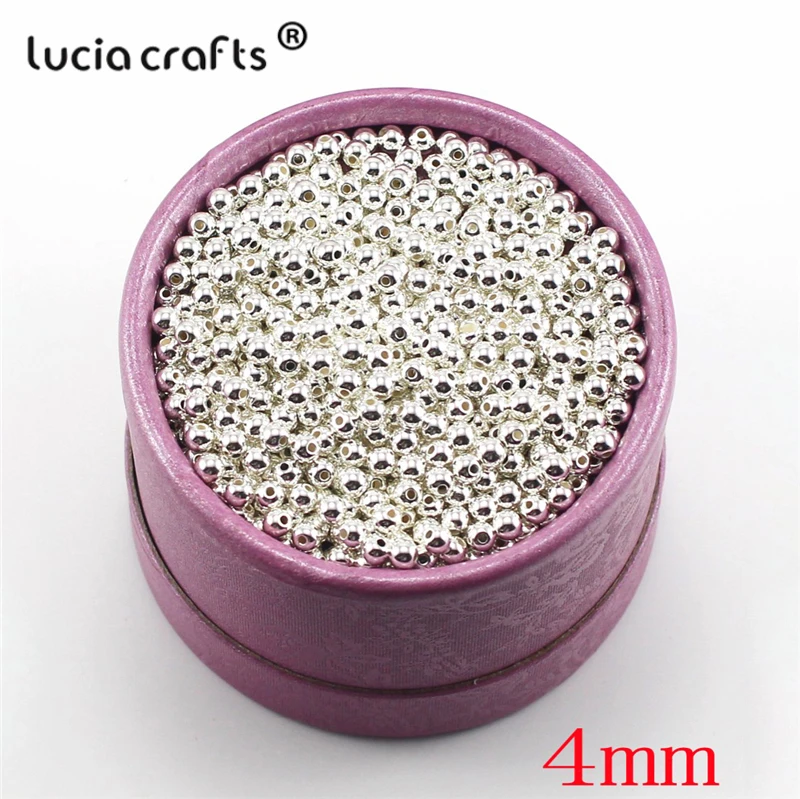 Lucia crafts 3/4/5/6/8mm многослойный посылка золотистого и серебристого цветов; Цвет покрытием легированные свободные бусины сделай сам ручной работы аксессуары материалы E0812