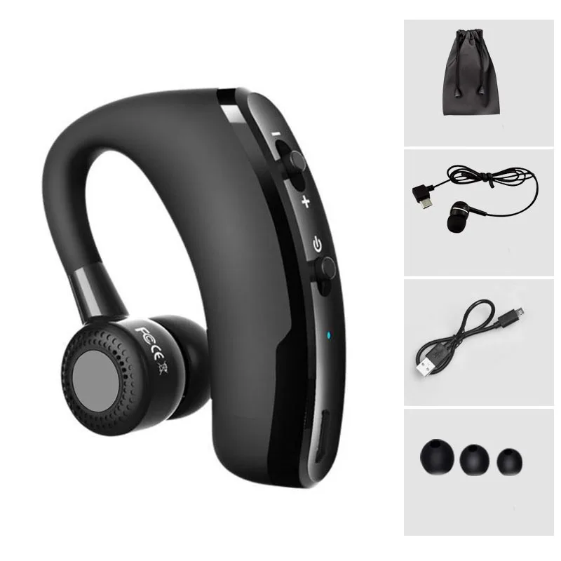 

Yulubu V9 Handsfree Business Bluetooth Headphone With Mic Voice Control Wireless Bluetooth Headset For Drive Noise Cancelling