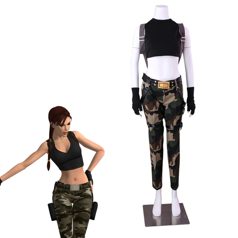 Игра Tomb Raider Lara Croft камуфляжные брюки для косплей-костюма