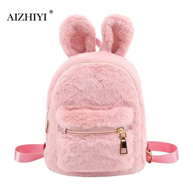 Buy Faux Fur Mini Rabbit Ears Kids Backpacks Fashion