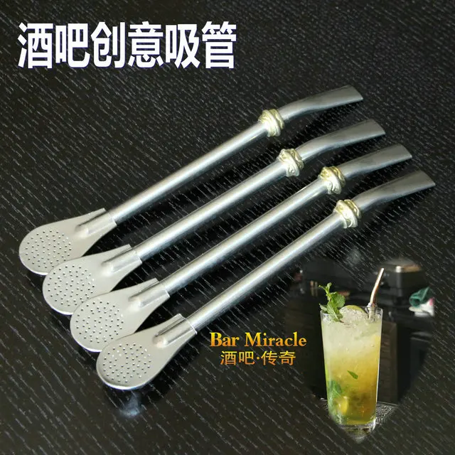 

1pcs Mojito stainless steel straw loushao straw cocktail straw