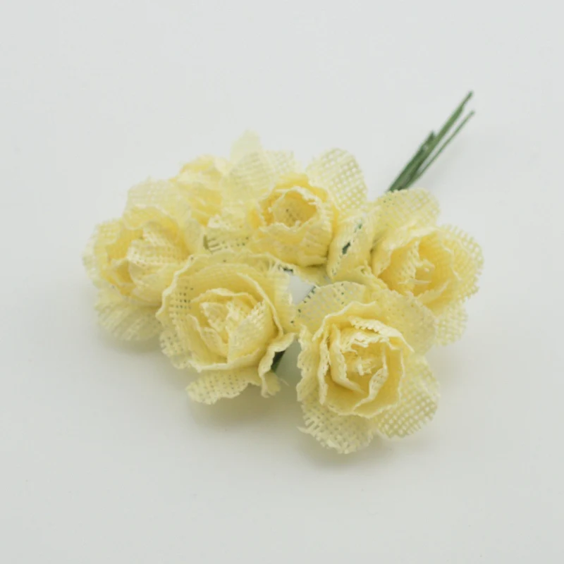 6 шт. декоративные джутовые цветы для дома свадьбы скрапбукинга|flower bouquet|artificial flower
