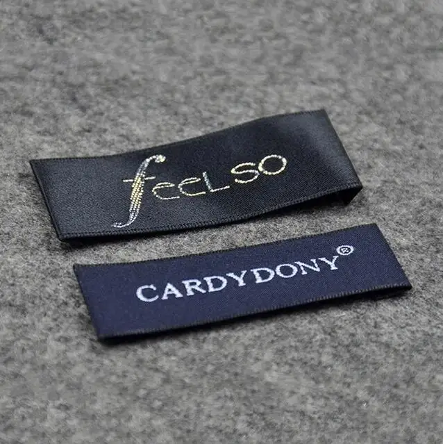 customized TOP QUALITY clothing satin woven label/garment labels/tags/clothing embroidered tag ...