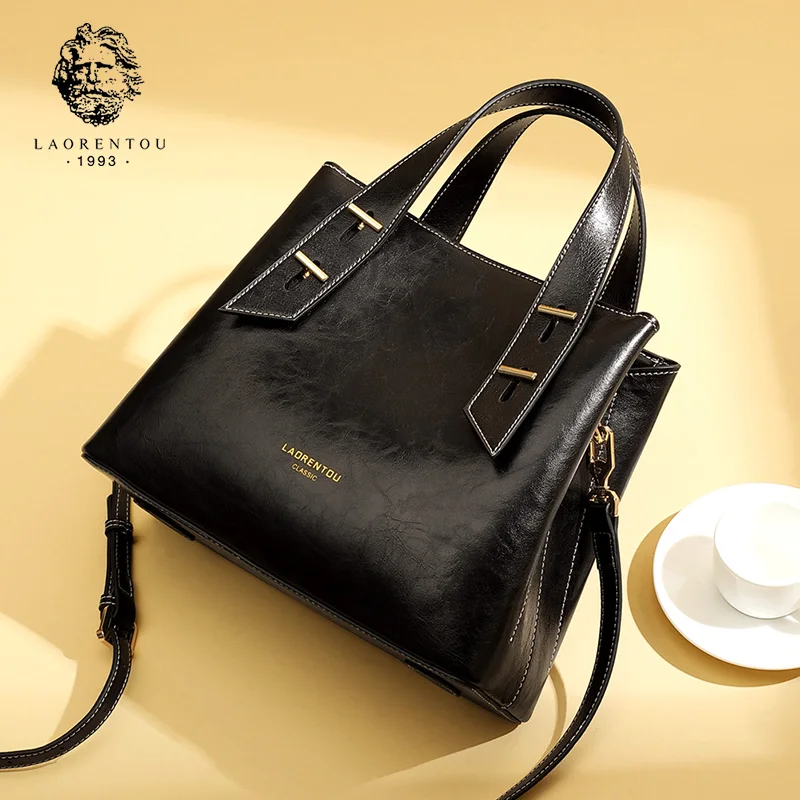 

Laorentou Lady Large Capacity Messenger Bags Female Fashion Design Totes & Handbags Women Split Leather Occident Shoulder Bags