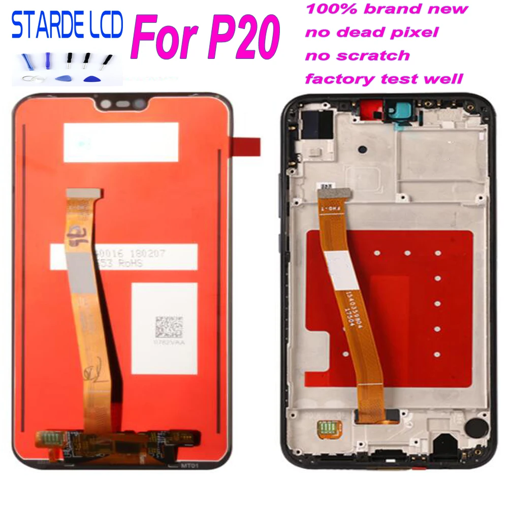 

Starde LCD Screen Touch Screen Digitizer Assembly EML L29 L22 L09 AL00 for Huawei P20 LCD With Frame Replacement Parts+ Tools