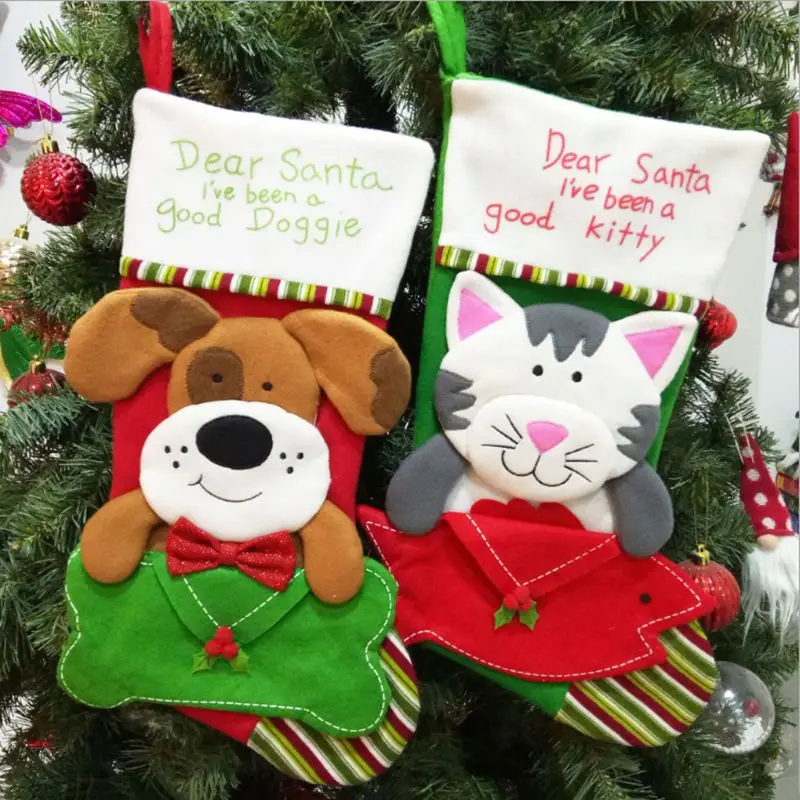 

Lovely Christmas Socks Cotton Colorful Breathable Cartoon Socks Cookie Candy Package children's Gifts Bag Party Packing Decor