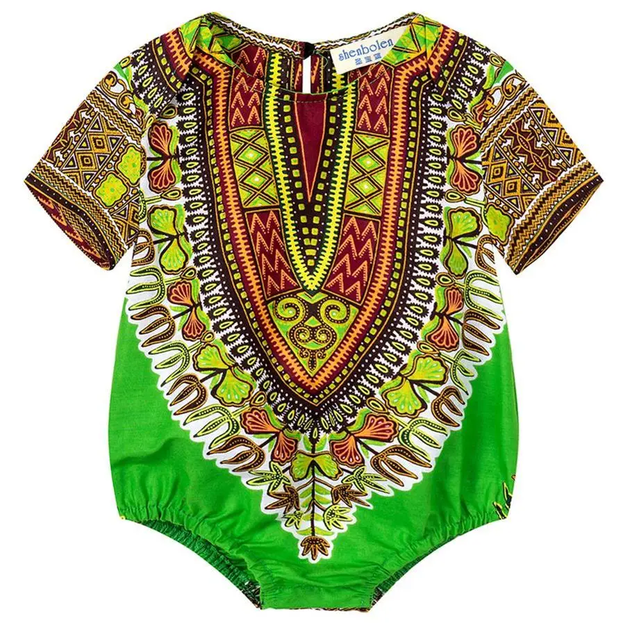 Детская одежда в африканском стиле; комбинезон; детская одежда; Одежда для новорожденных; комбинезоны; детская одежда для малышей - Цвет: green