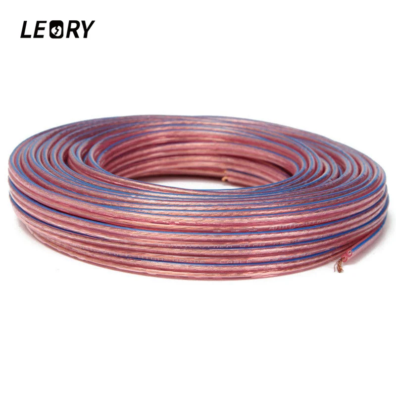 

LEORY 20M Loud Speaker Cable 99.99% high Purity Oxgen Free Copper Conductor Audio Wire 2x0.75 Square Millimeter
