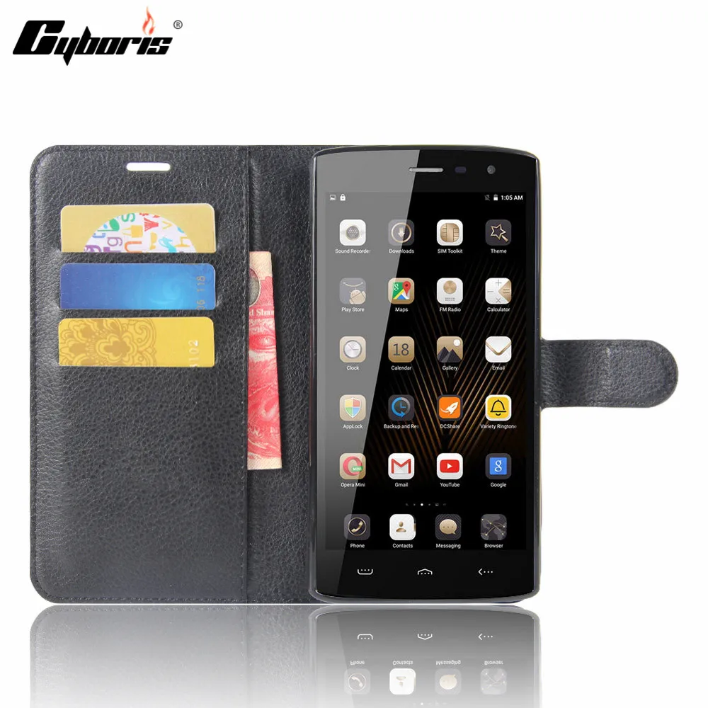 

CYBORIS Case for HOMTOM HT7 Leather phone case for HOMTOM HT 7 Flip Cover Stand Wallet Bag Card Slot