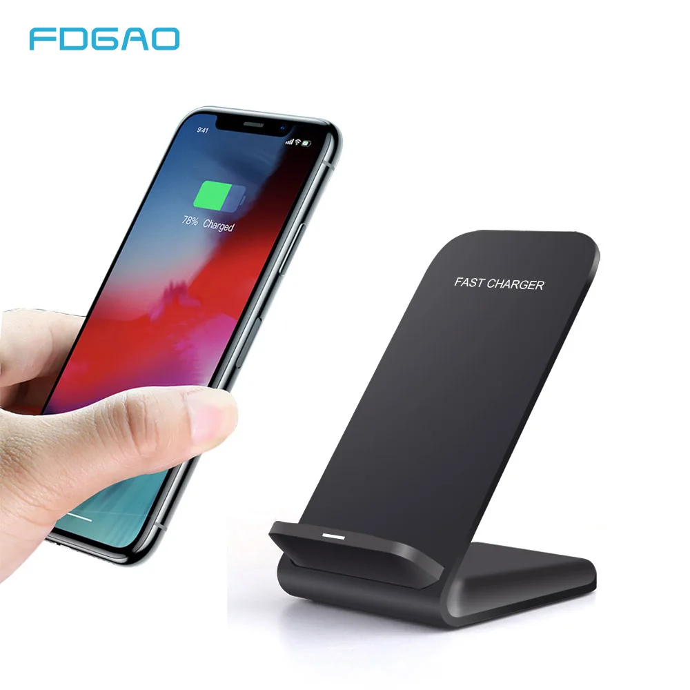 

FDGAO 10W Qi Wireless Charger For iPhone XS Max XR X 8 Plus Fast Charging Stand For Samsung S9 S8 Note 9 8 QC 3.0 Quick Charger