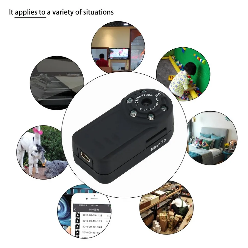 

Multifunctional Mini Camcorder 720P High Definition Camera IR Light Video Sound Recording Photograph Recorder