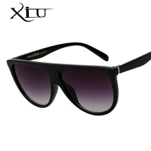 XIU, плоский верх, женские брендовые дизайнерские солнцезащитные очки, овальные линзы, винтажные очки для женщин, модные женские очки, высокое качество, UV400