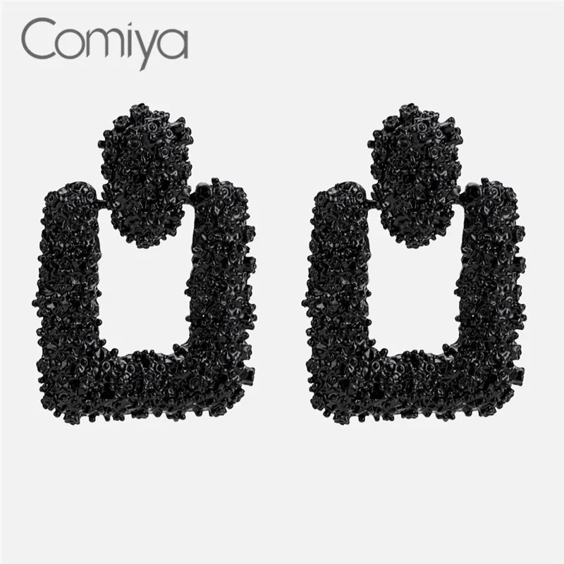 

Comiya Punk Drop Earrings For Women Zinc Alloy Black Color Personality Party Accessories Aliexpress Big Exaggerate Earring
