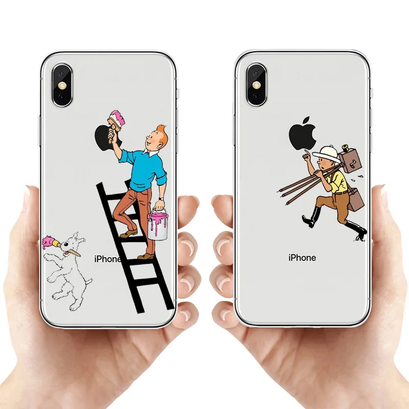 Как Aventuras Де Тинтин силиконовый Suave TPU Caso Capa Para o iphone XR 10 8 7 Plus 6 6 s Plus 5 XS Max 5 5C 4 4s Caso Fundas Coque