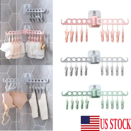 

Folding Clothes Hanger Hook Socks Room Magic Organizer Save Space On Wall