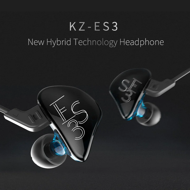 KZ ES3 1DD+ 1BA Hifi спортивные наушники-вкладыши Динамический драйвер шумоподавление Гарнитура замена кабеля ZS10 ES4 ZS3 ED12 ZST ZSN