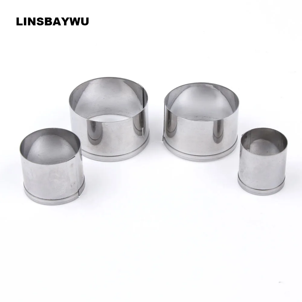 

4pcs/set Stainless Steel Round Circle Cookies Cutter Mould Buscuit Fondant Cake Pastry Chocolate Candy Mold Baking Pastry Tools