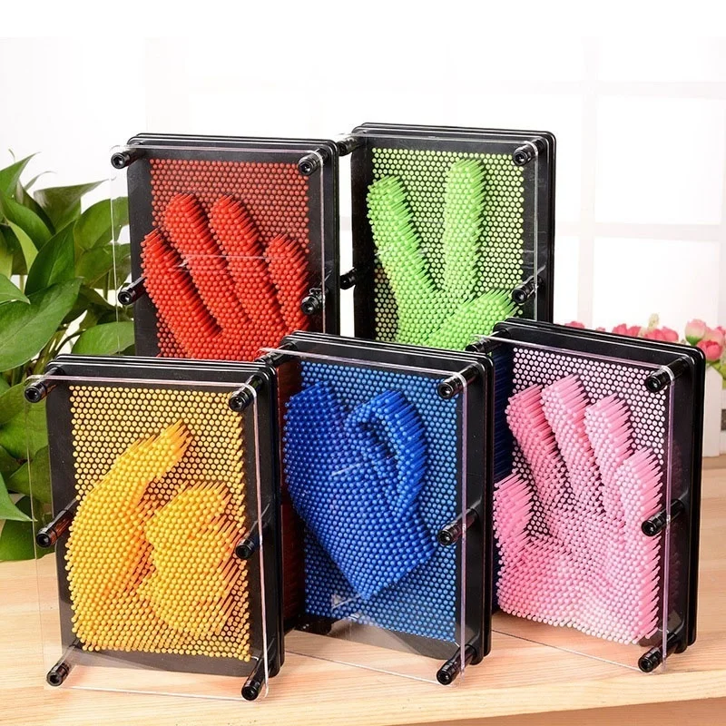 

3D Clone Pin Art Plastic Toy Funny Game Pinart Clone Shape Pin Art Colorful Needle Child Get Face Palm Model Desktop Office Toy