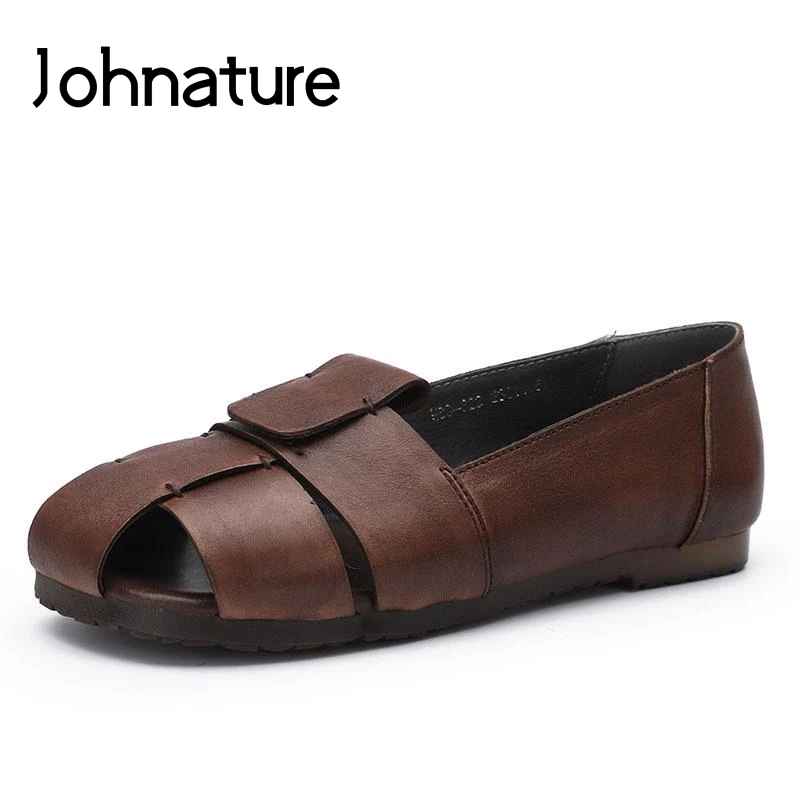 Женские сандалии на плоской подошве Johnature повседневные летние туфли из
