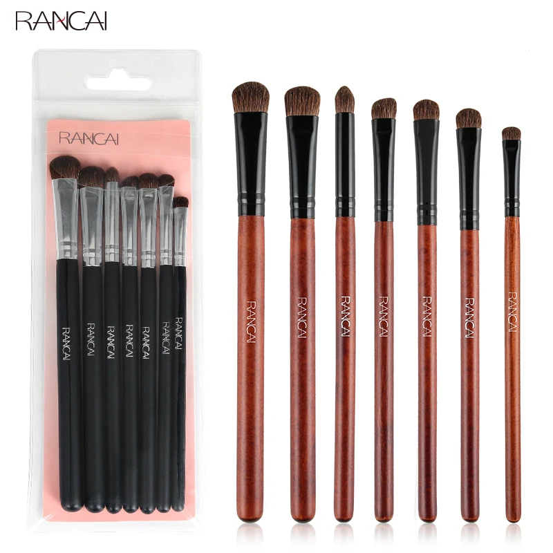 

RANCAI 7pcs Makeup Brushes set Eyeshadow Brush 100% Natural Animal Horse Pony Hair Cosmetics MakeUp Eye Shadow Brush Set