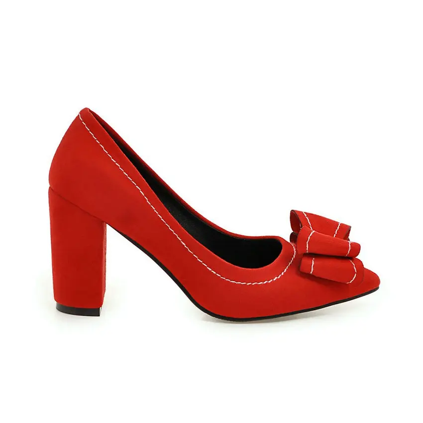 Noir Noeud Talons Carré Slip Bout À Noir Sur gris De Femme Pompes rouge Dames Femmes Flock 43 Papillon Chaussures Mariage Taille marron 34 Qutaa Pointu Hauts xwB07qB