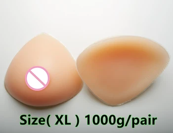 

Cup D 1000g/Pair Silicone Breast Transsexuals Drag Breast Natural Triangle Breast Form- Nude Large Size Charming Look
