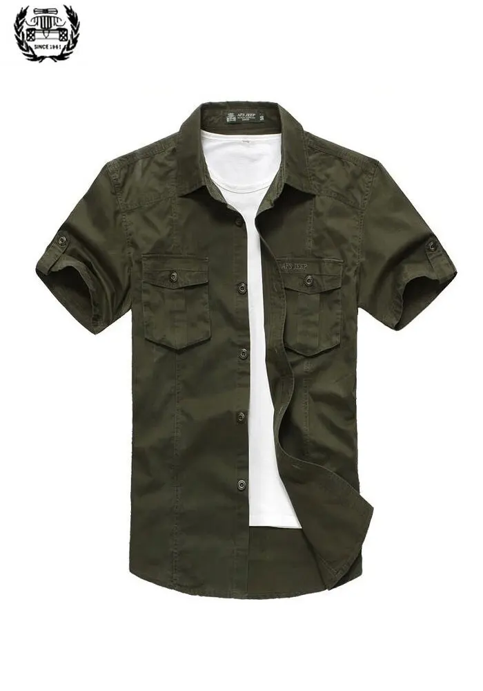 Plus Size Khaki Shirt 3xl Summer Mens Solid Color Dress Shirts 100% ...