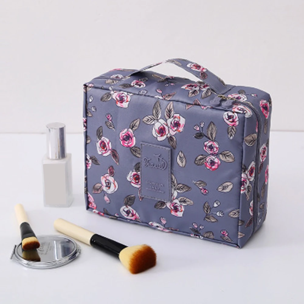 1PCs Portable Cosmetics Storage Bags Case With Zipper Large Capacity Double Layer Makeup Orgnizer For Travel Handbag Container - Color: 21x8x17cm H