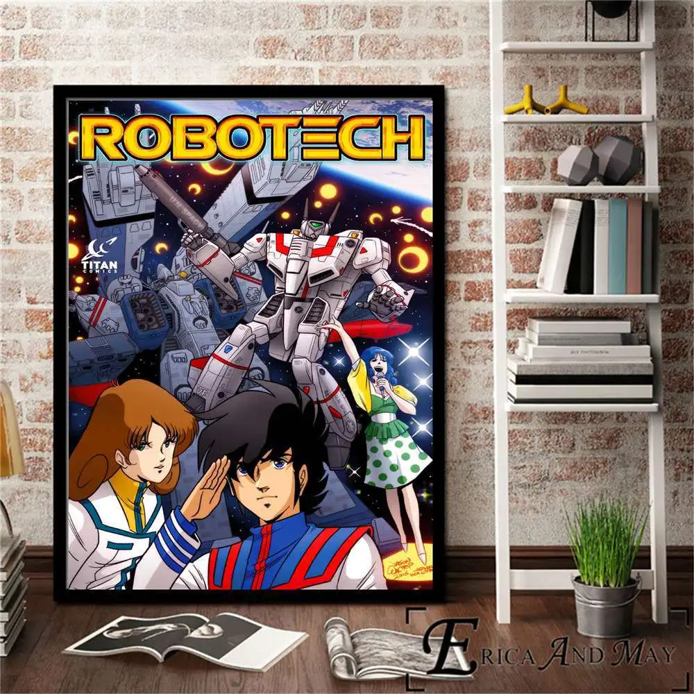 Robotech Аниме классический вопрос постер и принт холст настенная художественная живопись картины для гостиной украшение домашний Декор без рамки - Цвет: 1