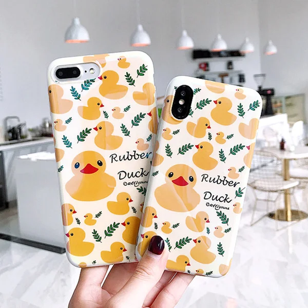

Cute Duck Phone Cases For iphone 8 Case For iphone X 7 6 6S Plus Back Cover Luxury Soft Cases Capa