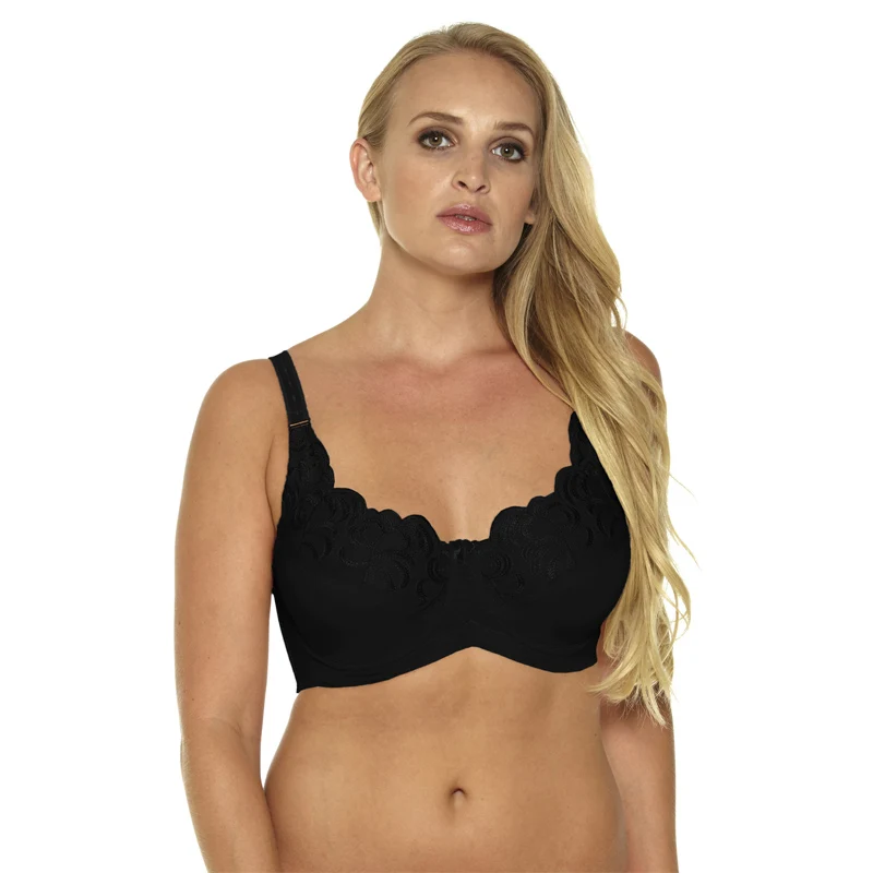 Goedkoop MiaoErSiDai Borduren Katoen Minmizer Beha Vrouwen Alledaagse Beha Plus Size 1053A Comfortabele Lingerie 36 46 C G
