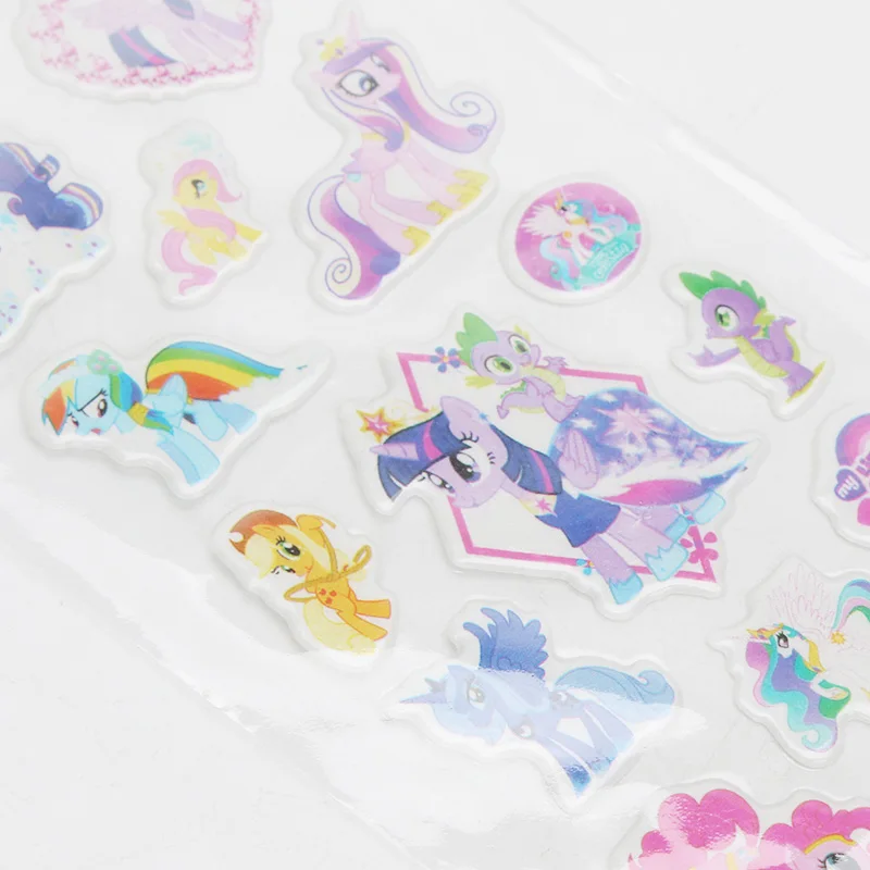 6 шт./компл. ПВХ Стикеры с изображением пони игрушки My Little Pony пакет для девочек наклейки для ногтей 3D всех цветов радуги; платье с Сумеречной искоркой Пинки