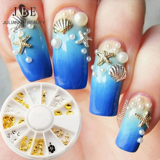 3 Box/Lot New Sea Style Shell Starfish Mix Design 3D Alloy Nail Art  Rhinestone Studs Decoration Wheel Set DIY Charm Nail Tools - AliExpress