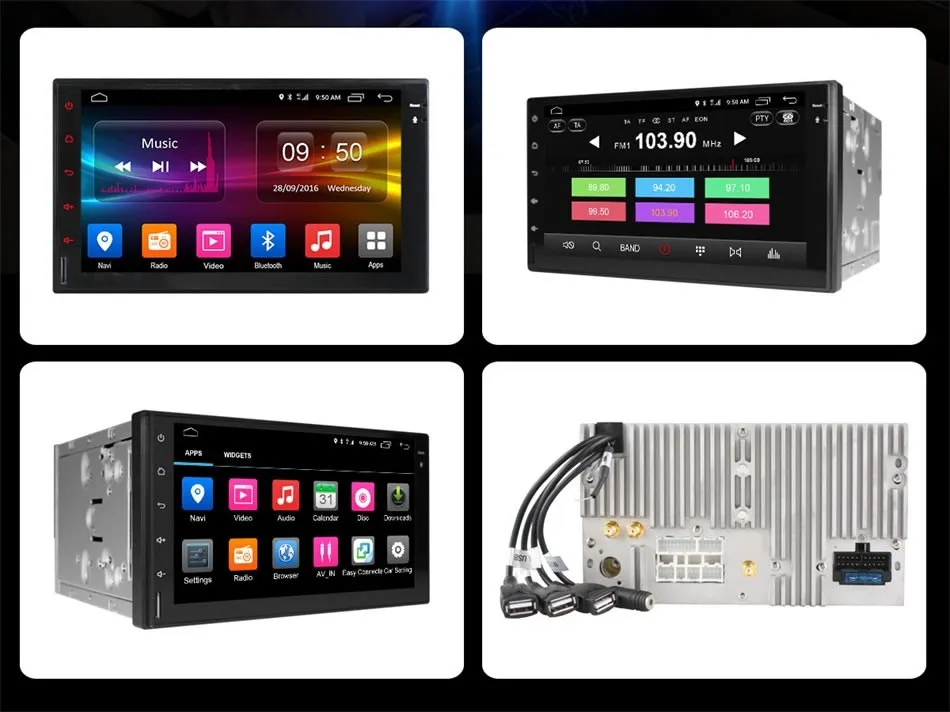 Excellent Eunavi 2 din Car DVD Android 6.0 2G RAM Support 4G LTE Network DAB+ DVR 7inch 1024*600 16G ROM 2 din Car Radio For Universal 16