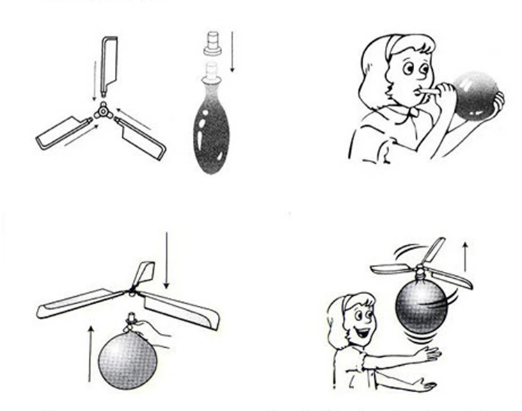 Забавный традиционный классический звук воздушный шар вертолет Дети играть летающие игрушки воздушный шар самолет Наружная игрушка