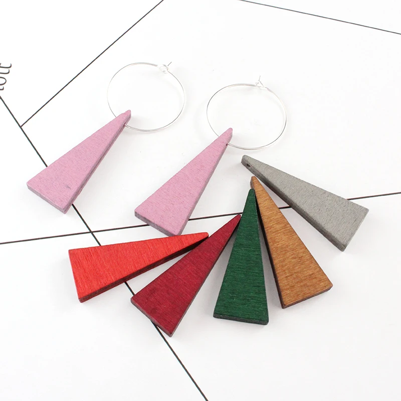 18 pcs Triangle Charm Wooden Charm Earrings Charm Triangle Pendant