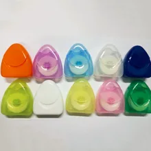 Топ 1 шт. 50 м пищевой Мятная зубная нить с мини-футляром для чистки зубов портативный стоматологический Flosser уход за полостью рта случайный цвет