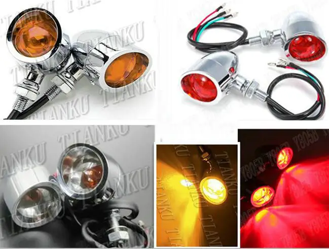 

Chrome Metal Turn Signal Light For Honda Shadow Spirit Sabre Aero ACE Steed VLX 400 600 1100 DLX VTX1300 1800 Magna VF 250 750