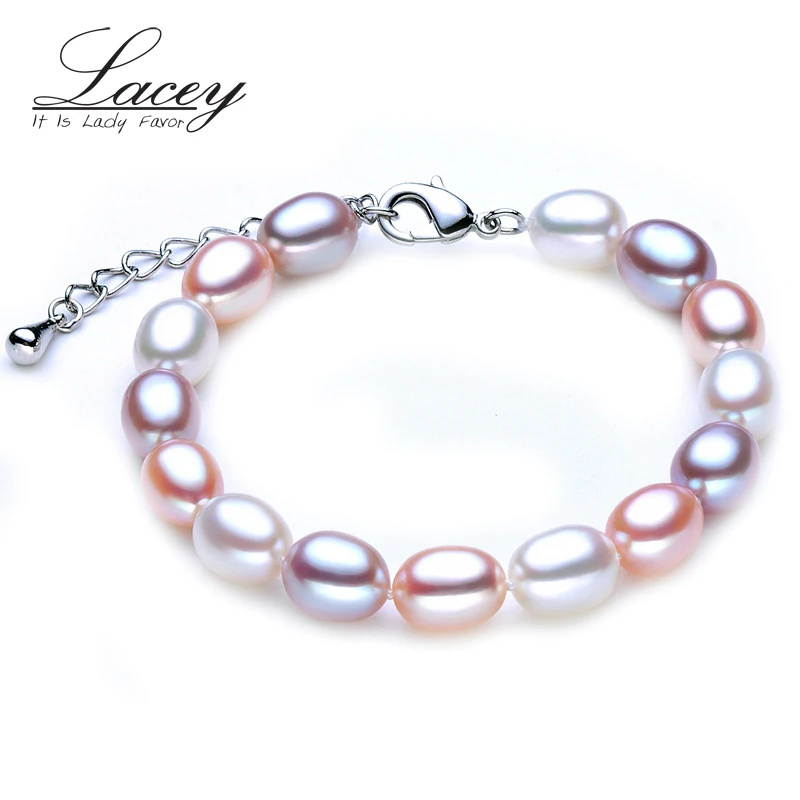 Real Natural Pearl Bracelet 925 sterling silver Clasp