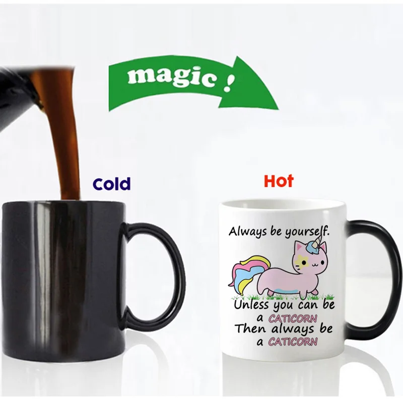 11oz Funny Cute Unicorn Color Changing Ceramic Coffee Mug Tea Cup Magic